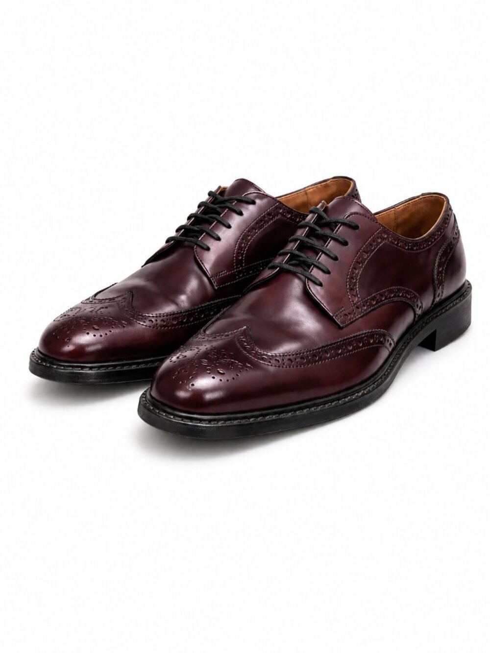 Vintage Dack's Canada Made Burgundy Wingtip Brogue Dress Shoes Mens 11.5 Leather - Picture 2 of 12